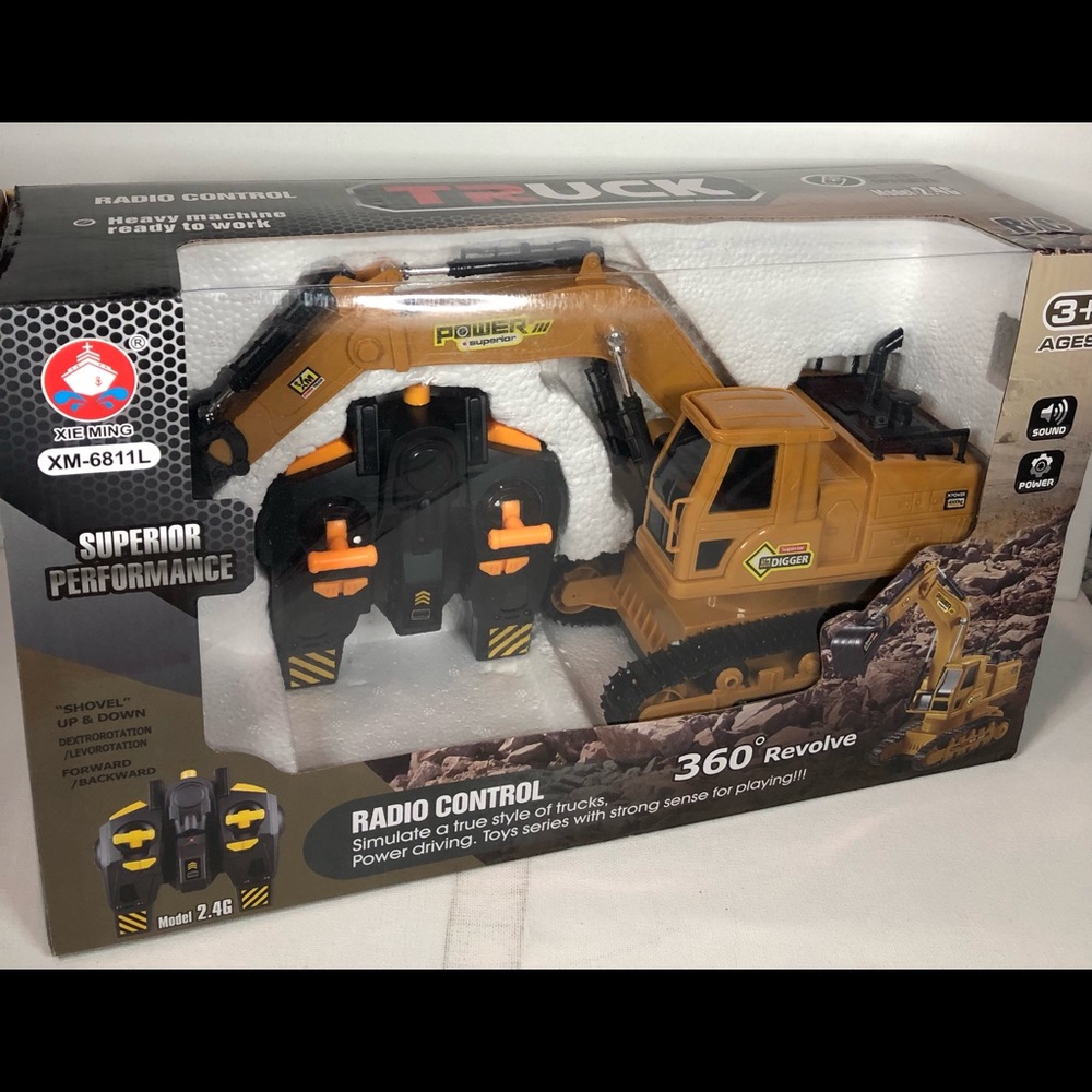 XIE MING Simulation Engineering Truck RC Excavator 2.4G 360 Revolve Tested